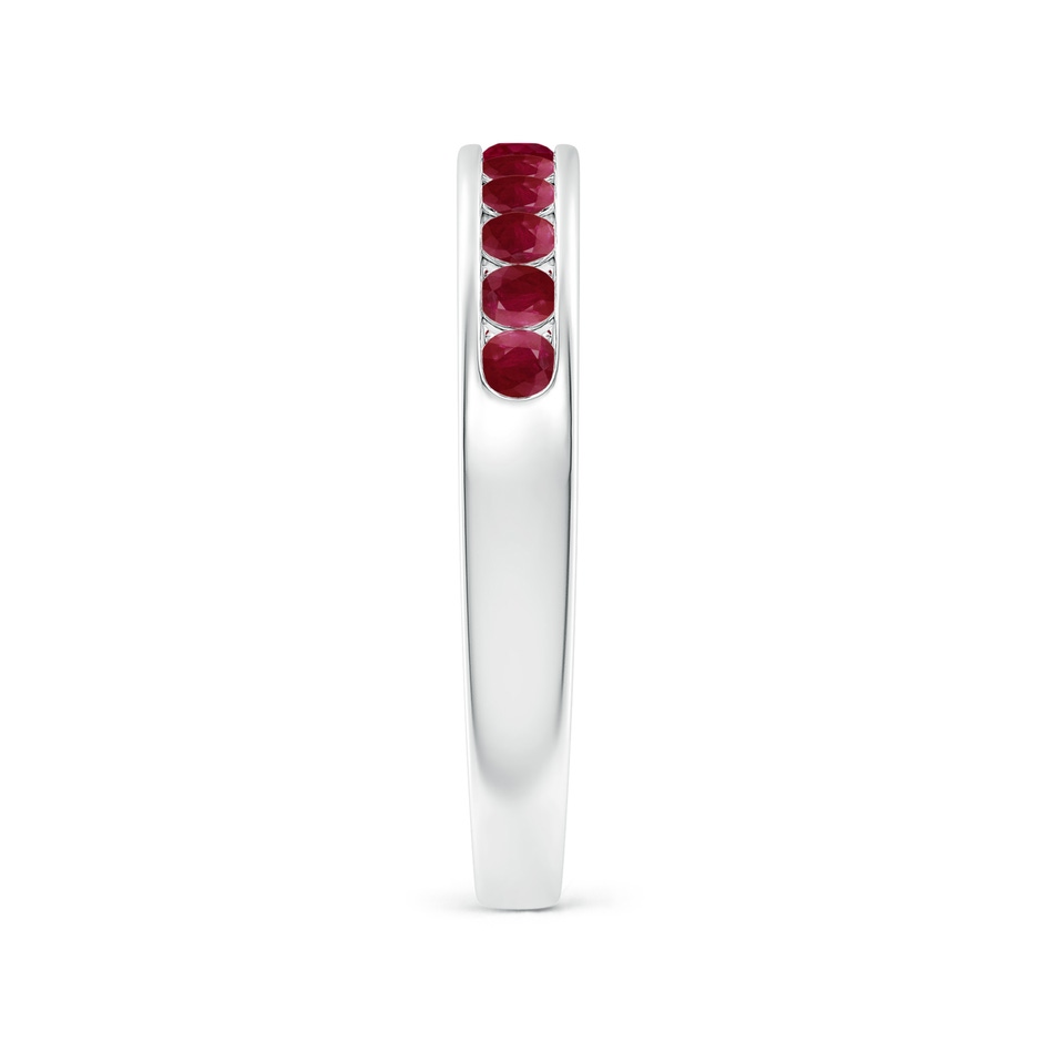2.1mm A Channel Set Half Eternity Ruby Wedding Ring in White Gold side 299