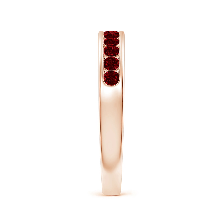 2.1mm AAAA Channel Set Half Eternity Ruby Wedding Ring in 18K Rose Gold side 299