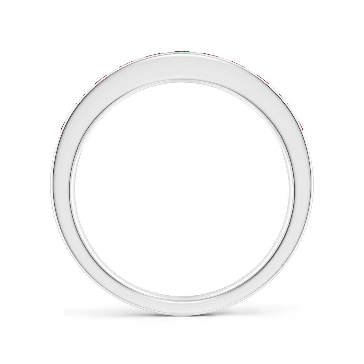 2.1mm AAAA Channel Set Half Eternity Ruby Wedding Ring in White Gold