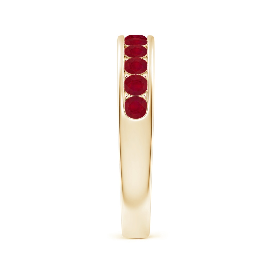 2.5mm AA Channel Set Half Eternity Ruby Wedding Ring in 18K Yellow Gold side 299