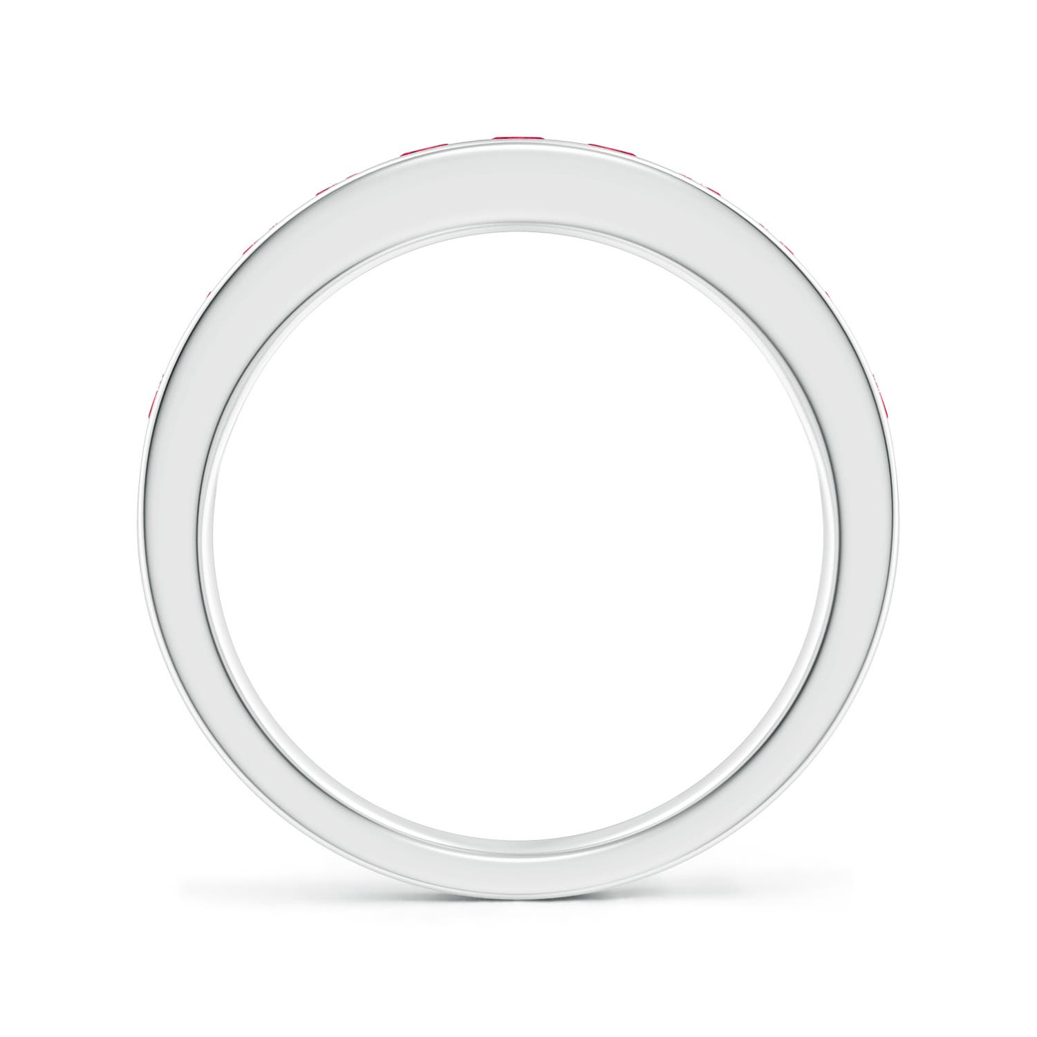 2.5mm AAA Channel Set Half Eternity Ruby Wedding Ring in 18K White Gold