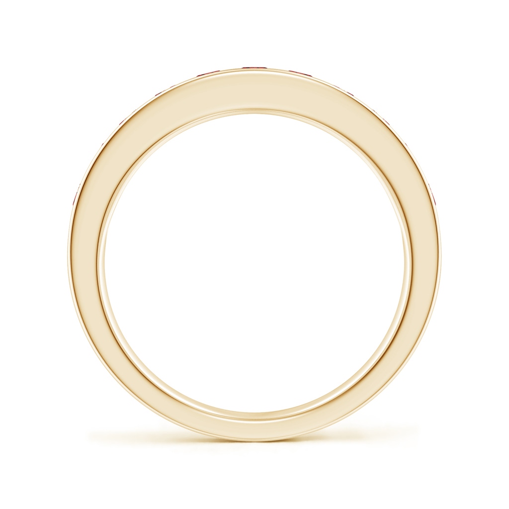 2.5mm AAAA Channel Set Half Eternity Ruby Wedding Ring in Yellow Gold - side 199