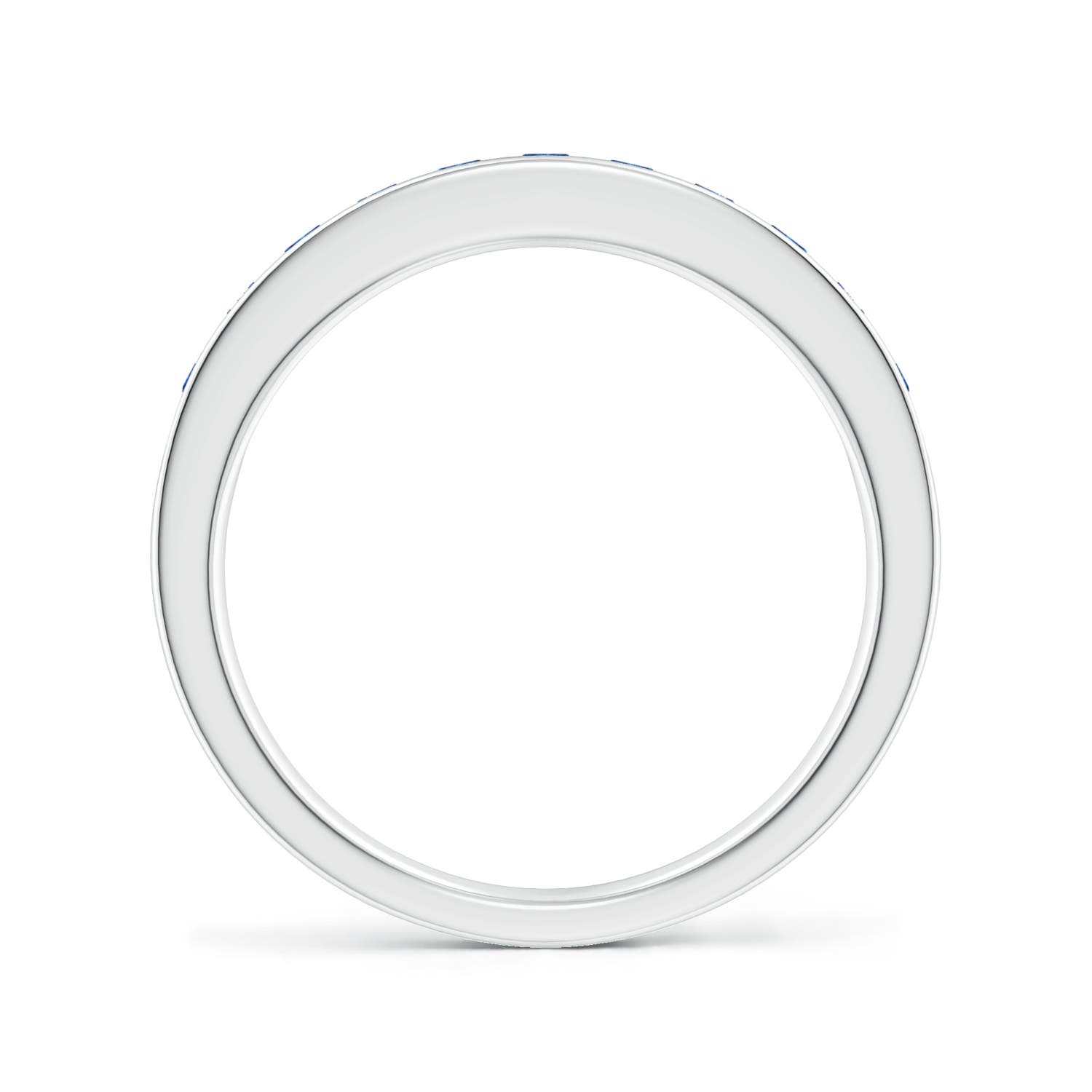 2.1mm AAA Channel Set Half Eternity Sapphire Wedding Ring in White Gold