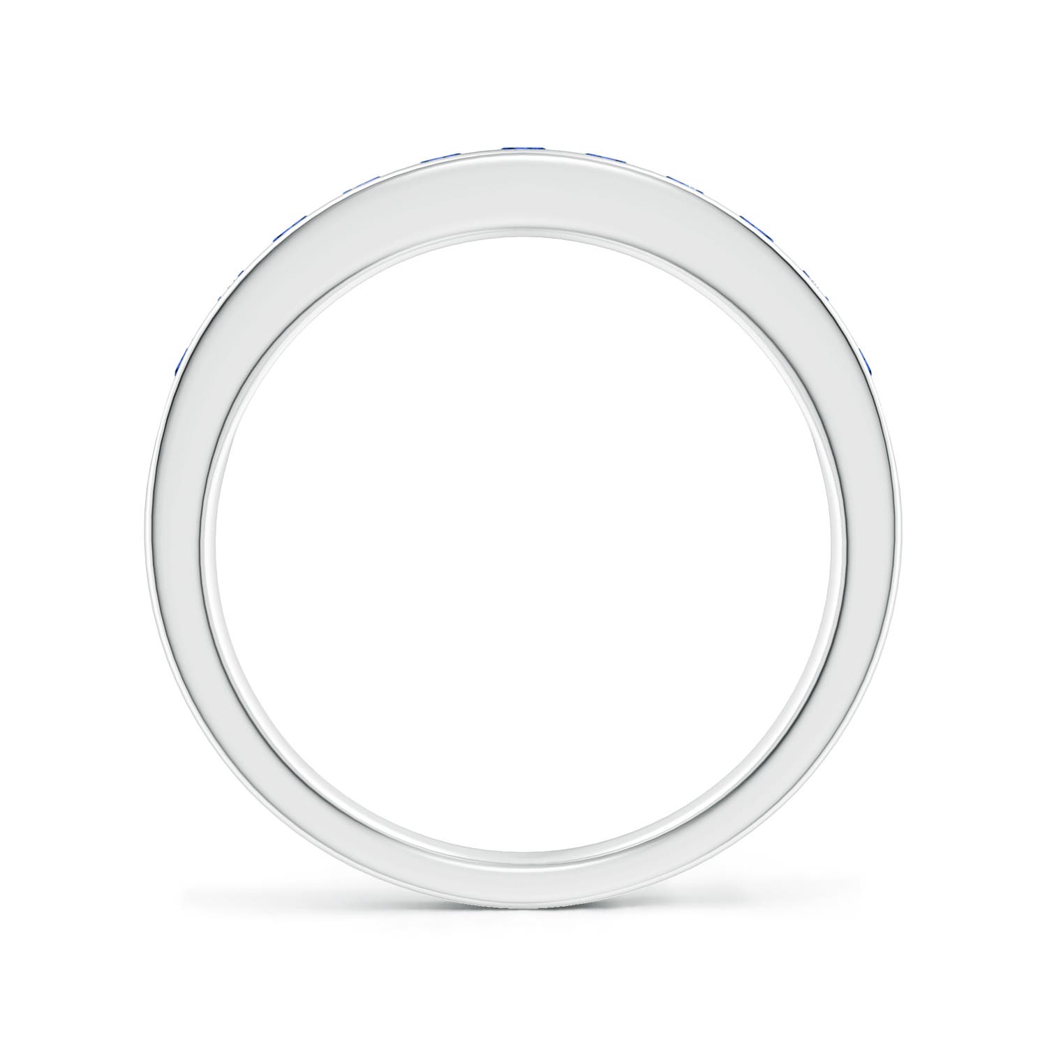 2.1mm AAAA Channel Set Half Eternity Sapphire Wedding Ring in White Gold