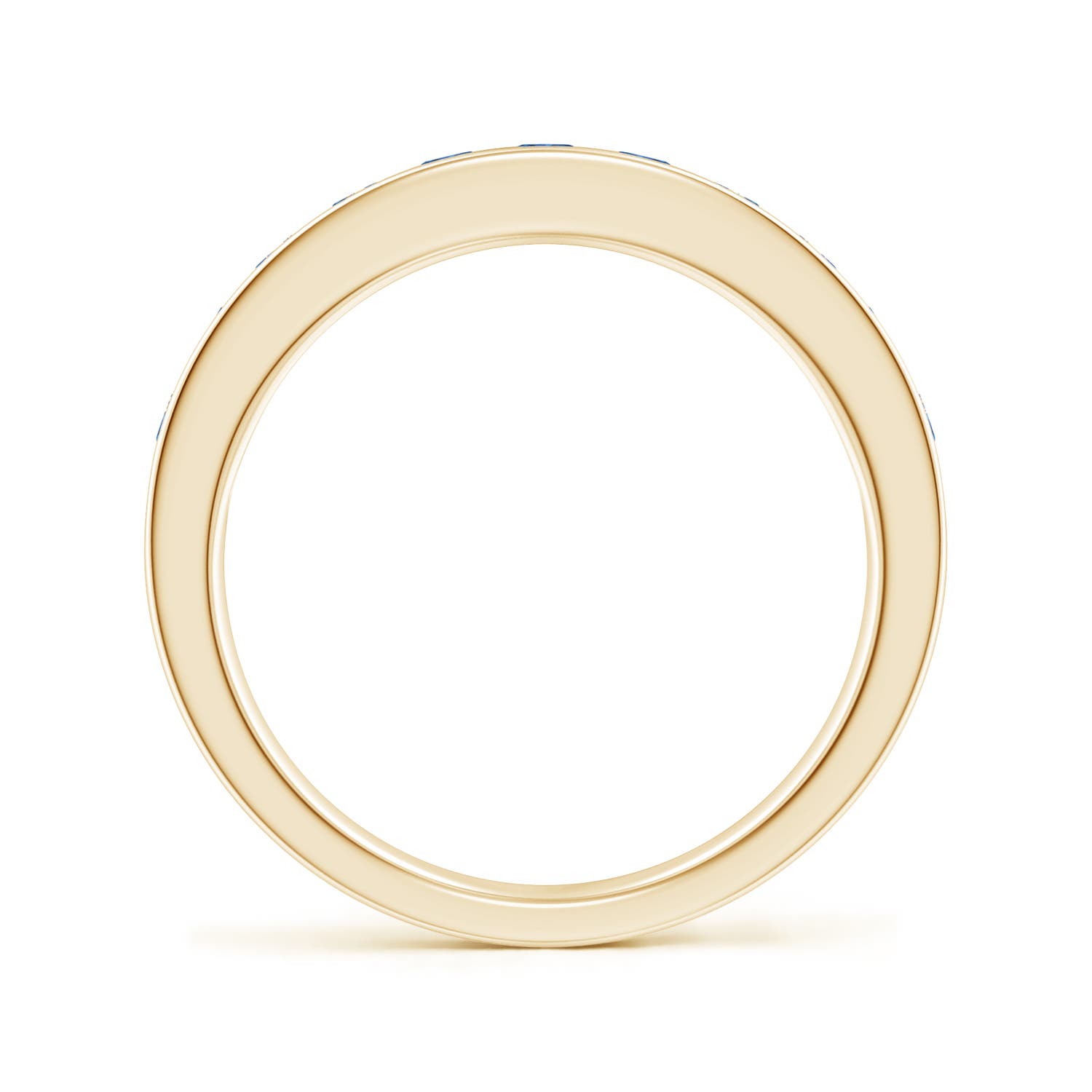 2.5mm AAA Channel Set Half Eternity Sapphire Wedding Ring in 18K Yellow Gold