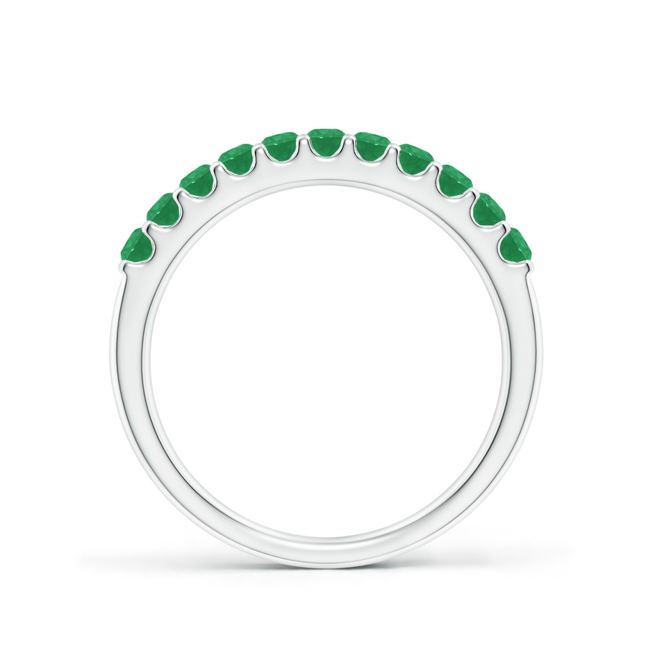 2.1mm A Shared Prong Set Half Eternity Emerald Wedding Band in P950 Platinum side 199