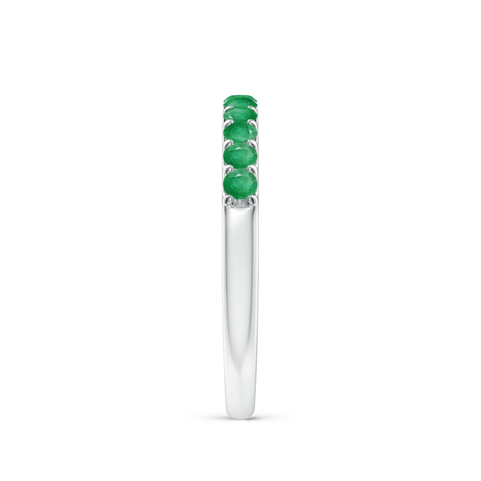 2.1mm A Shared Prong Set Half Eternity Emerald Wedding Band in P950 Platinum side 299