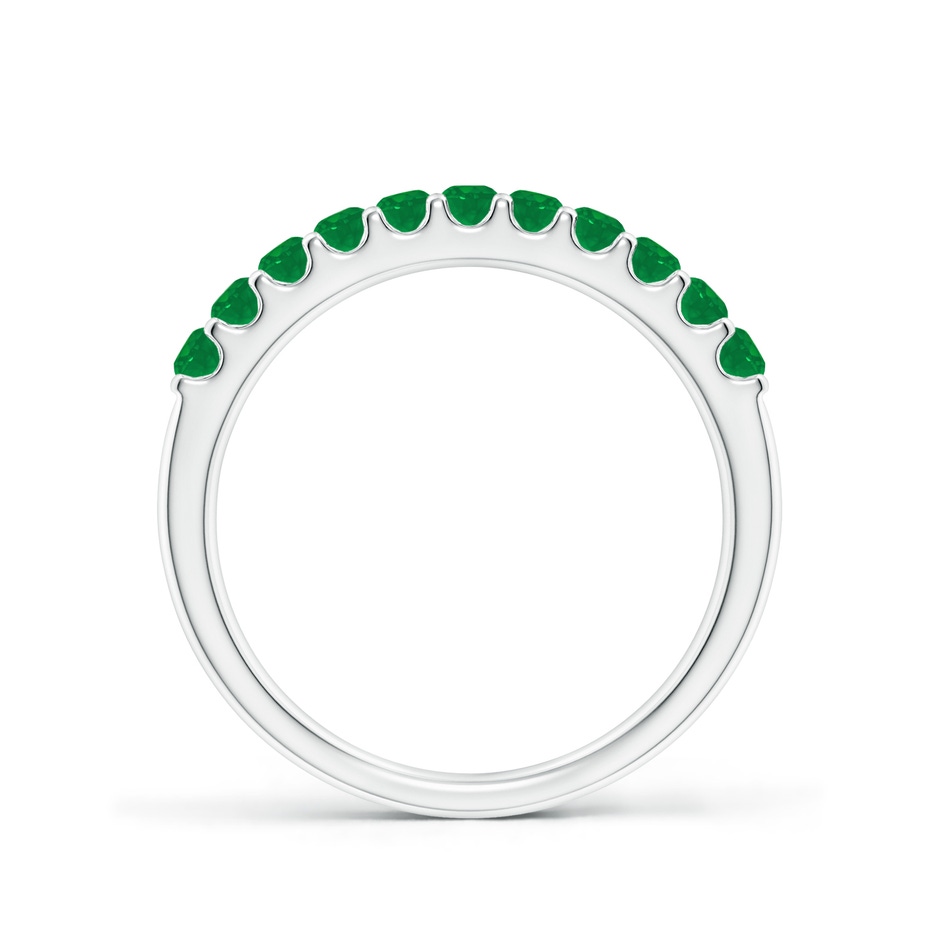 2.1mm AA Shared Prong Set Half Eternity Emerald Wedding Band in White Gold side 199