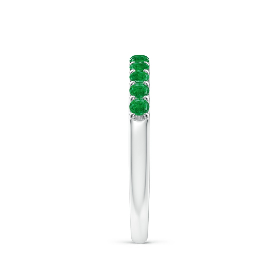2.1mm AA Shared Prong Set Half Eternity Emerald Wedding Band in White Gold side 299