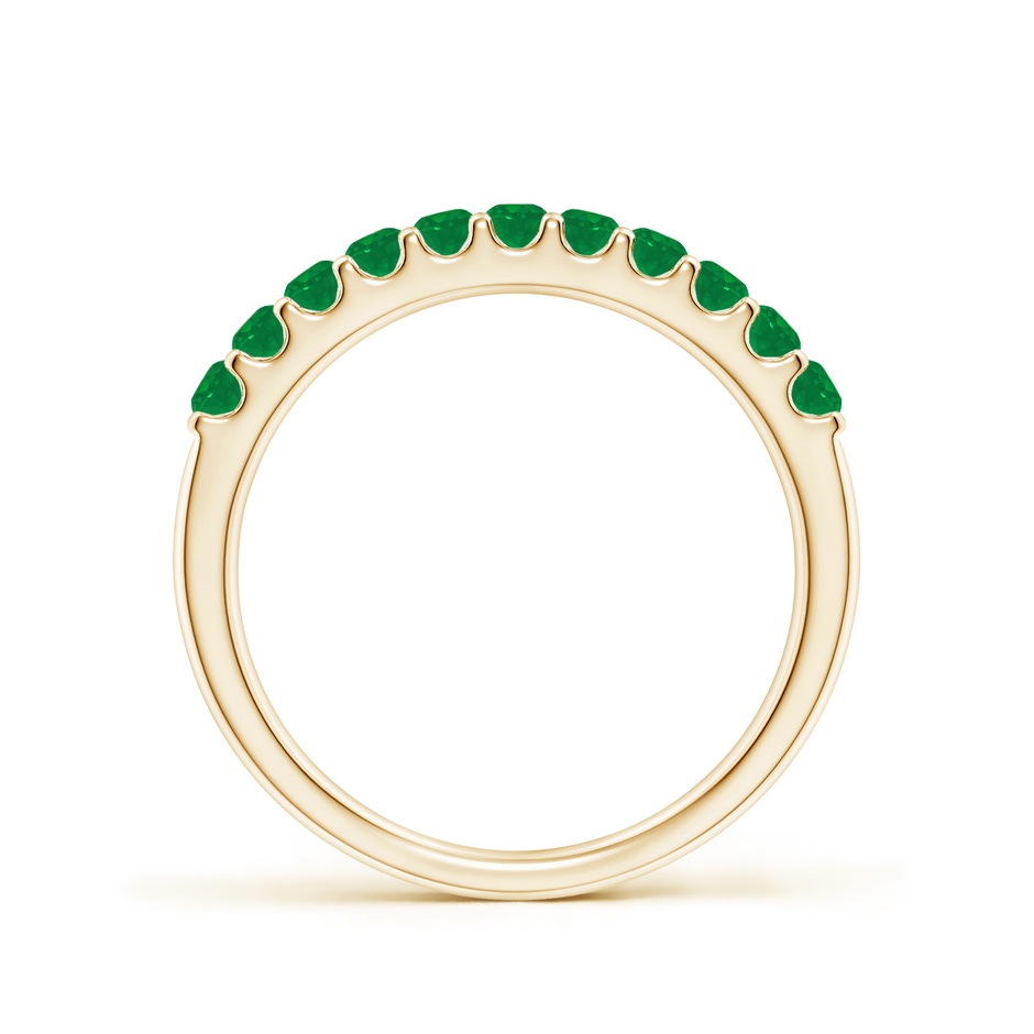 2.1mm AA Shared Prong Set Half Eternity Emerald Wedding Band in Yellow Gold side 199