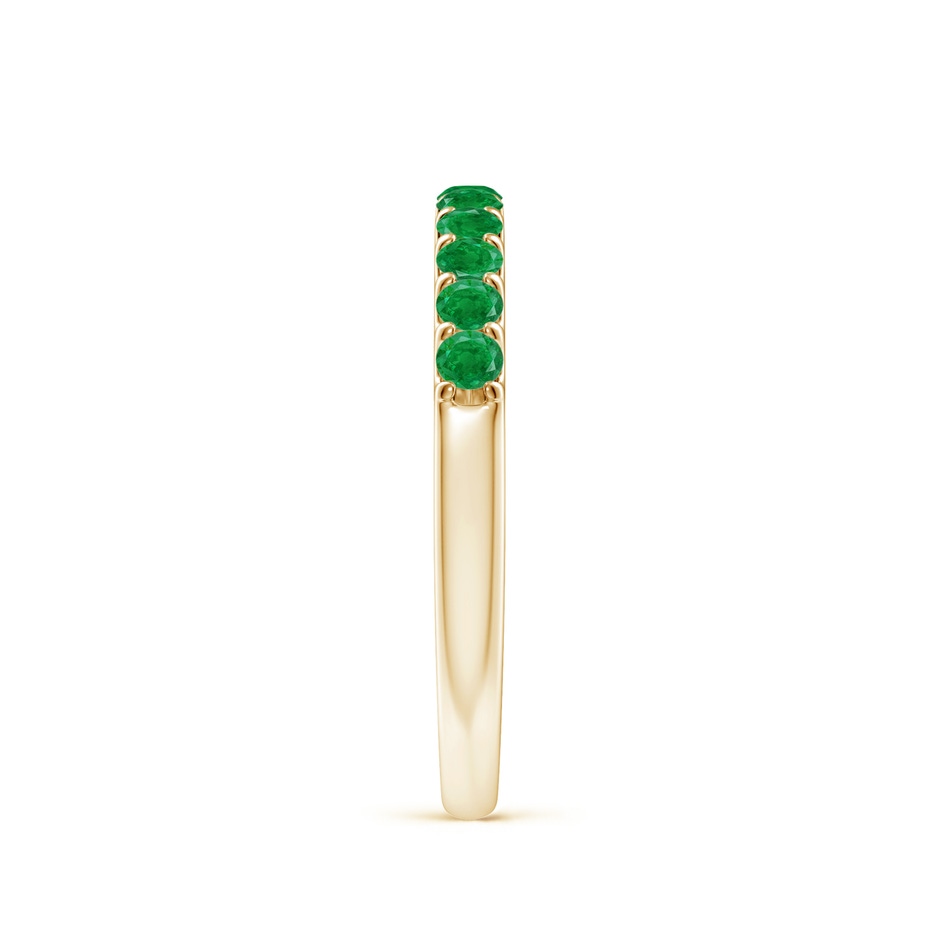 2.1mm AA Shared Prong Set Half Eternity Emerald Wedding Band in Yellow Gold side 299