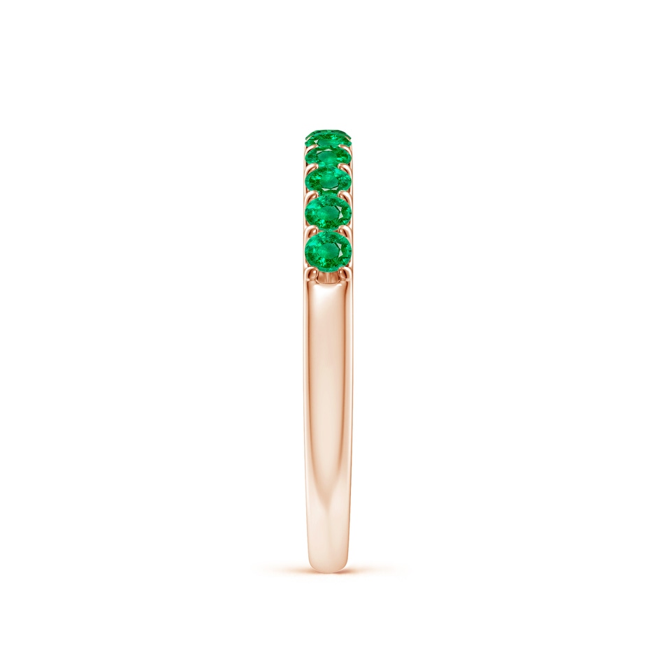 2.1mm AAA Shared Prong Set Half Eternity Emerald Wedding Band in Rose Gold side 299
