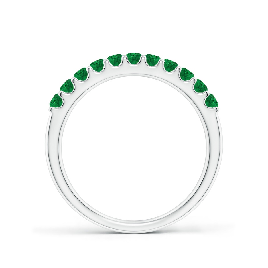 2.1mm AAA Shared Prong Set Half Eternity Emerald Wedding Band in White Gold side 199