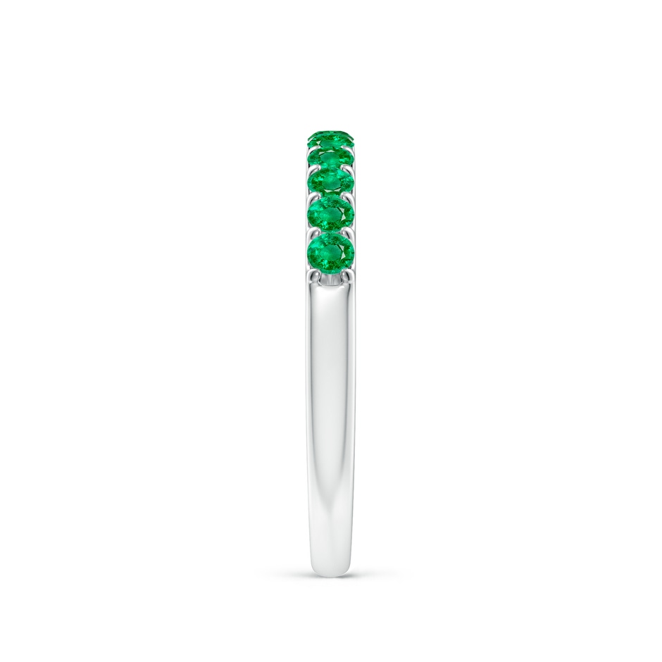2.1mm AAA Shared Prong Set Half Eternity Emerald Wedding Band in White Gold side 299