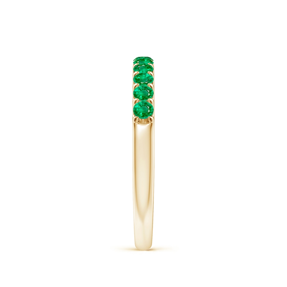 2.1mm AAA Shared Prong Set Half Eternity Emerald Wedding Band in Yellow Gold side 299