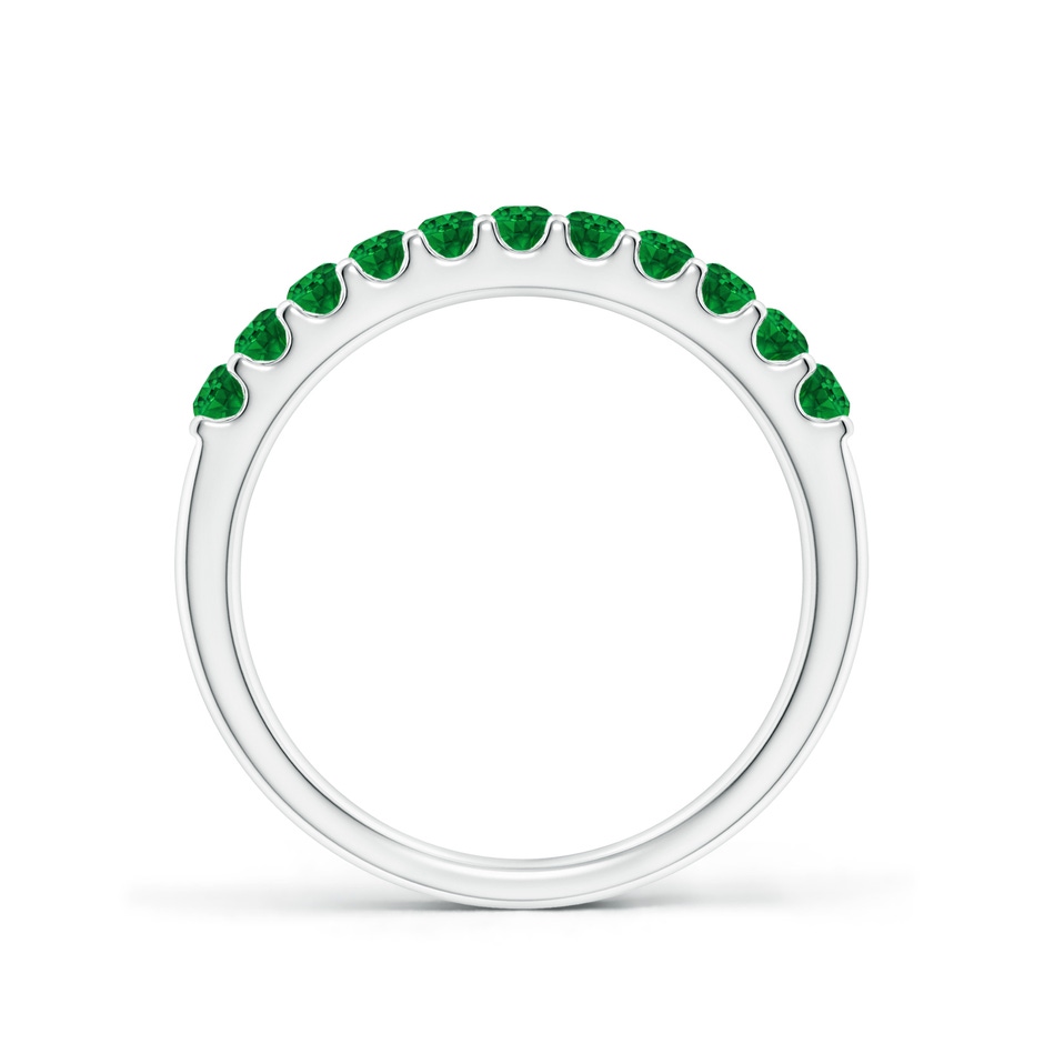 2.1mm AAAA Shared Prong Set Half Eternity Emerald Wedding Band in White Gold side 199