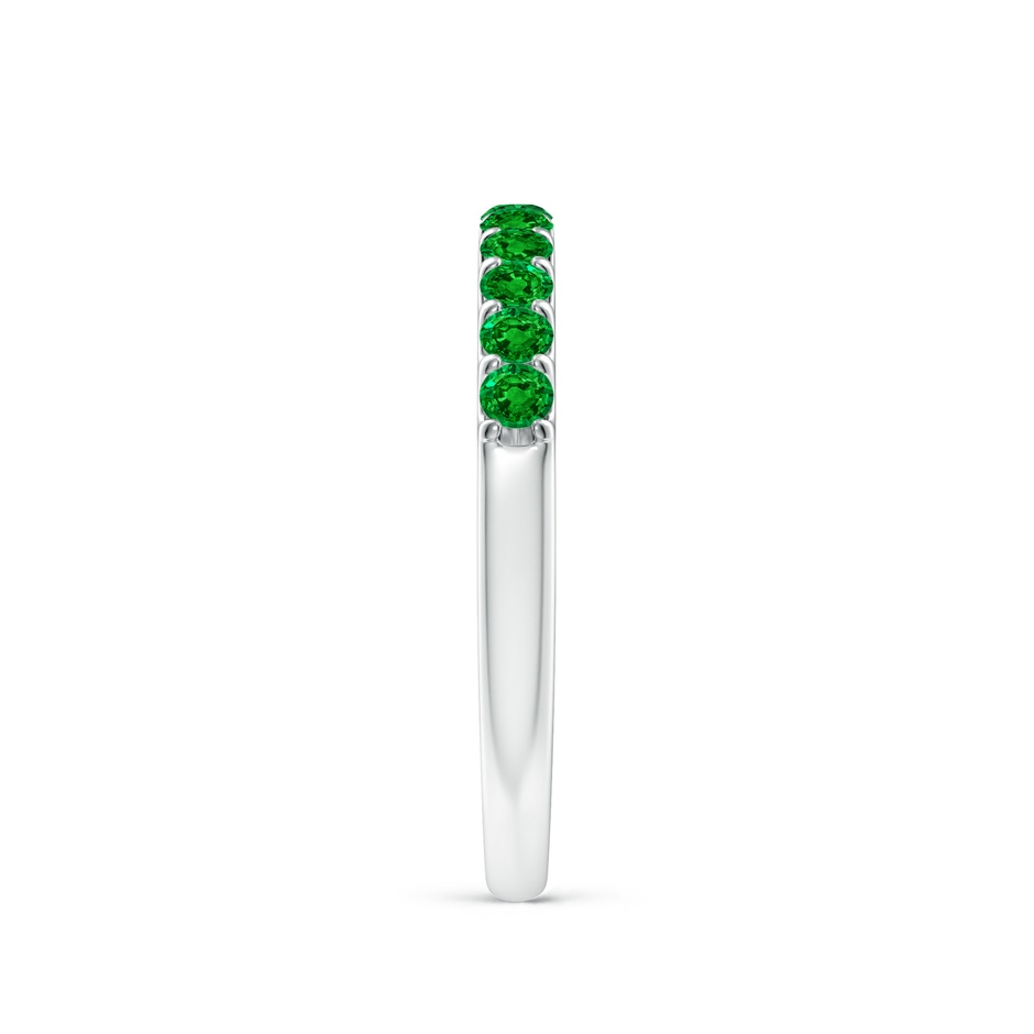 2.1mm AAAA Shared Prong Set Half Eternity Emerald Wedding Band in White Gold side 299