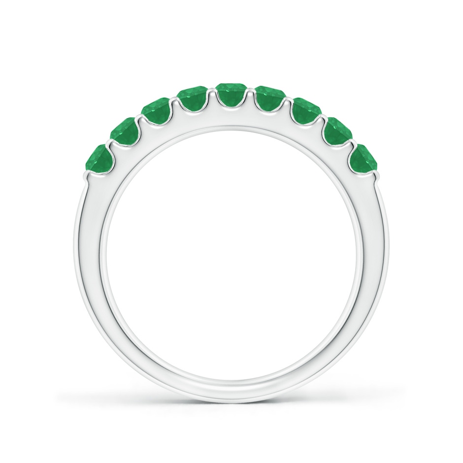 2.5mm A Shared Prong Set Half Eternity Emerald Wedding Band in P950 Platinum side 199