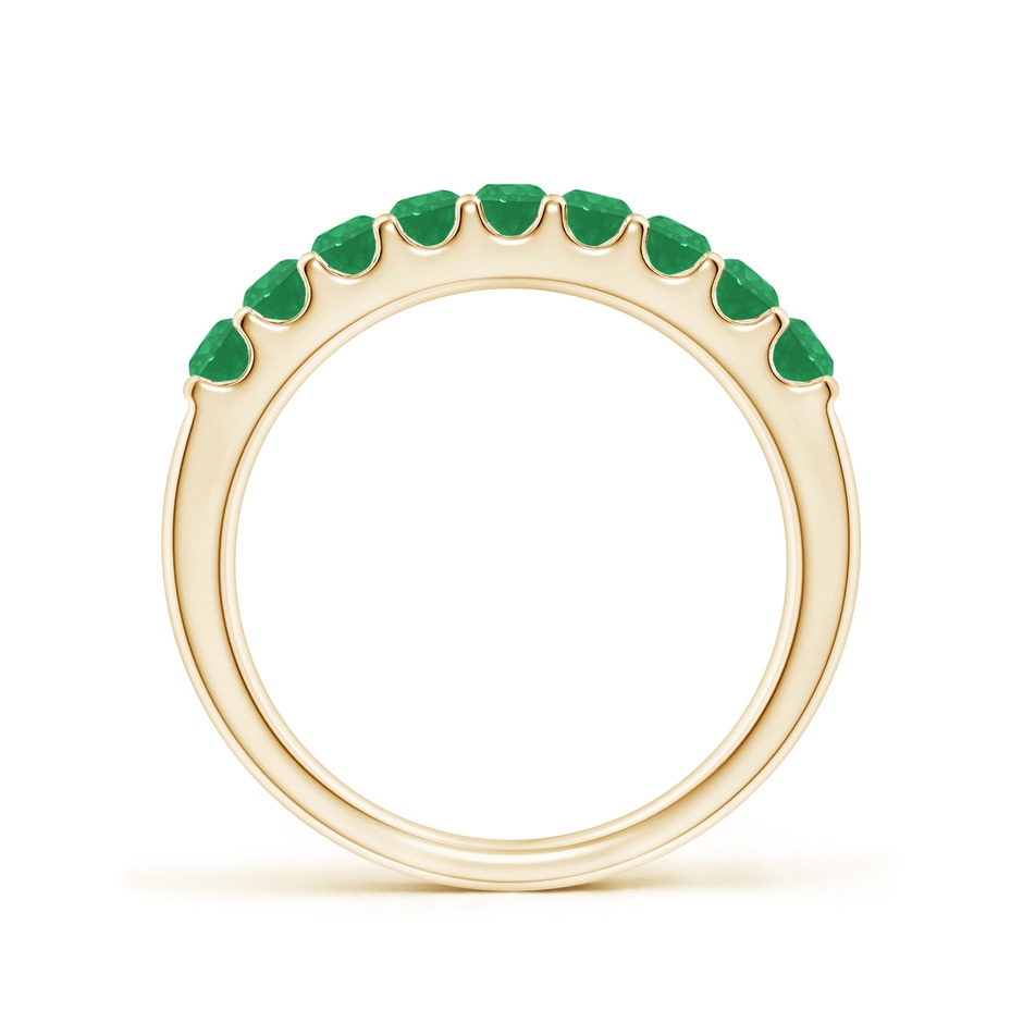 2.5mm A Shared Prong Set Half Eternity Emerald Wedding Band in Yellow Gold side 199