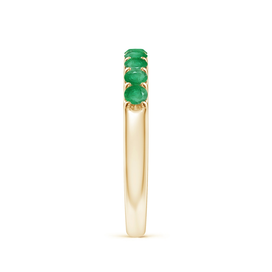 2.5mm A Shared Prong Set Half Eternity Emerald Wedding Band in Yellow Gold side 299