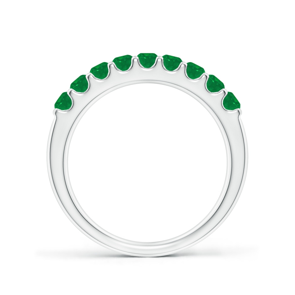 2.5mm AA Shared Prong Set Half Eternity Emerald Wedding Band in White Gold side 199