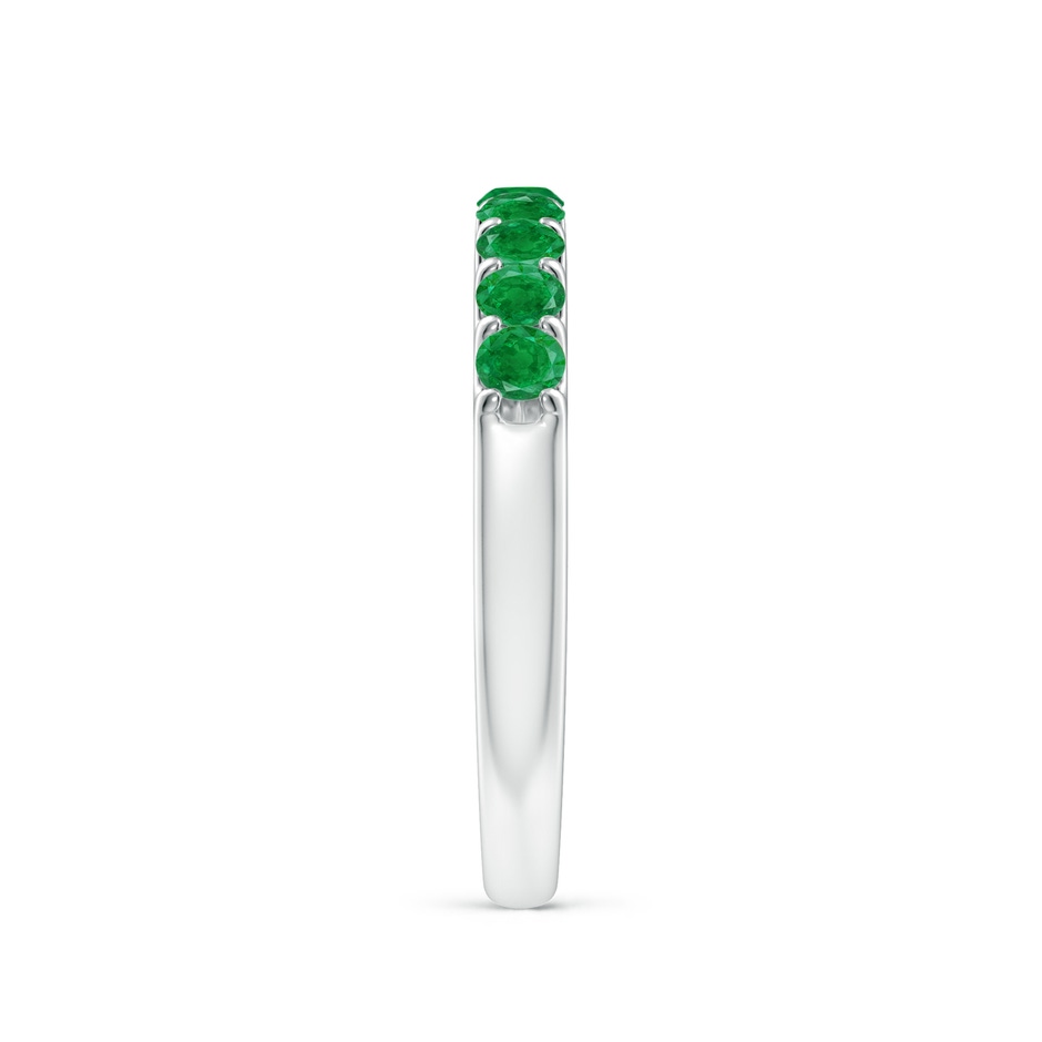 2.5mm AA Shared Prong Set Half Eternity Emerald Wedding Band in White Gold side 299