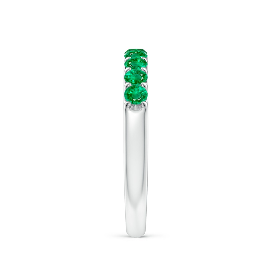 2.5mm AAA Shared Prong Set Half Eternity Emerald Wedding Band in P950 Platinum side 299