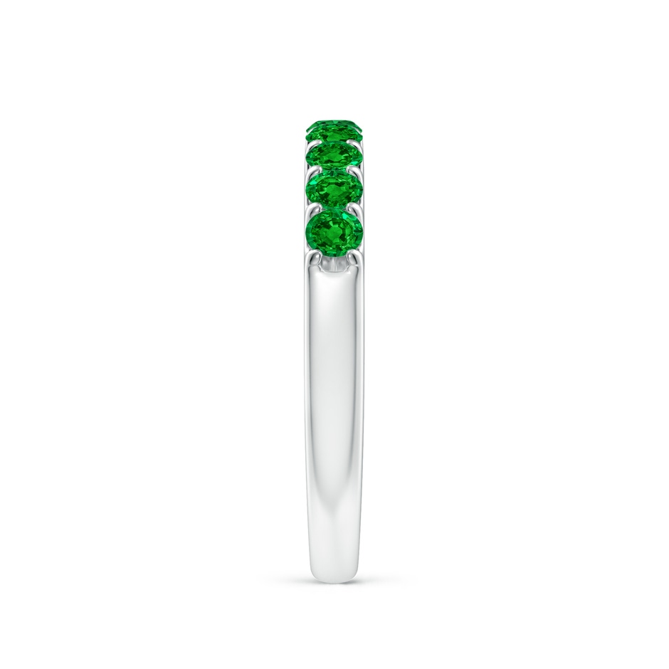 2.5mm AAAA Shared Prong Set Half Eternity Emerald Wedding Band in P950 Platinum side 299
