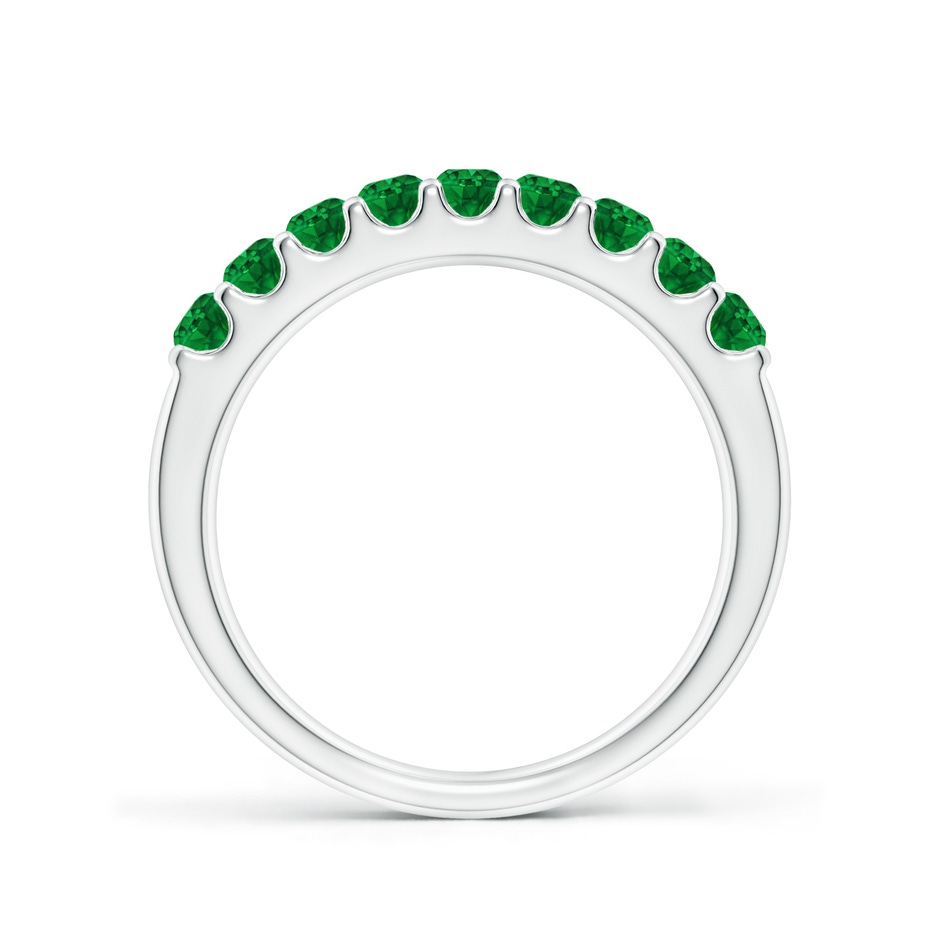 2.5mm AAAA Shared Prong Set Half Eternity Emerald Wedding Band in White Gold side 199