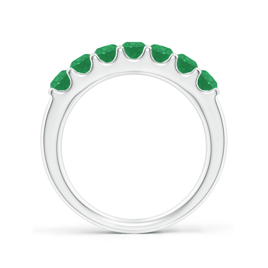 3.1mm A Shared Prong Set Half Eternity Emerald Wedding Band in P950 Platinum side 199