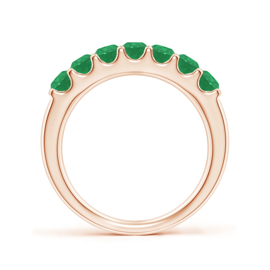 3.1mm A Shared Prong Set Half Eternity Emerald Wedding Band in Rose Gold side 199