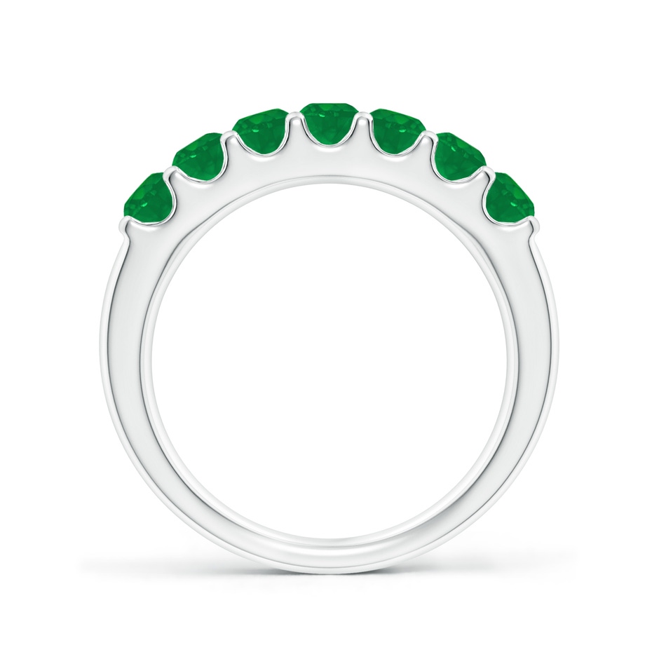 3.1mm AA Shared Prong Set Half Eternity Emerald Wedding Band in White Gold side 199