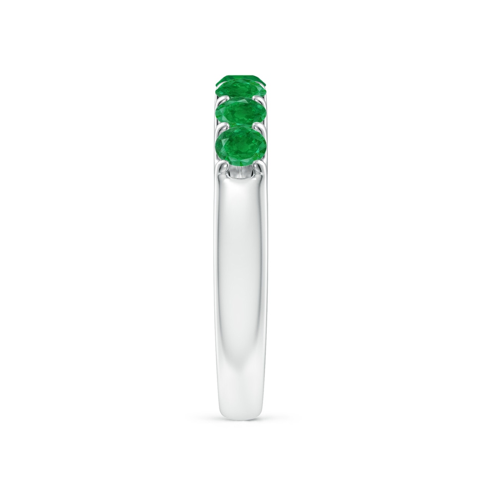 3.1mm AA Shared Prong Set Half Eternity Emerald Wedding Band in White Gold side 299