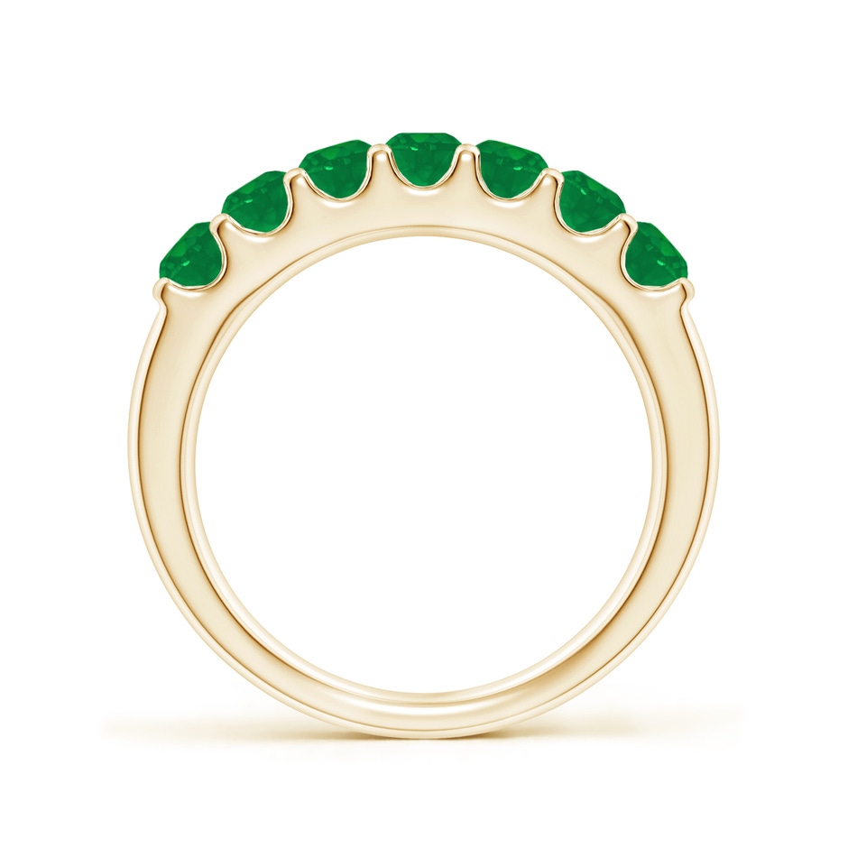 3.1mm AA Shared Prong Set Half Eternity Emerald Wedding Band in Yellow Gold side 199