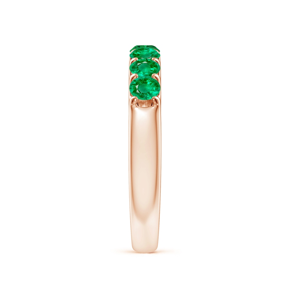3.1mm AAA Shared Prong Set Half Eternity Emerald Wedding Band in Rose Gold side 299