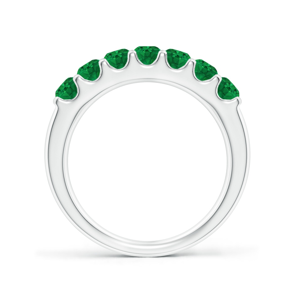 3.1mm AAA Shared Prong Set Half Eternity Emerald Wedding Band in White Gold side 199