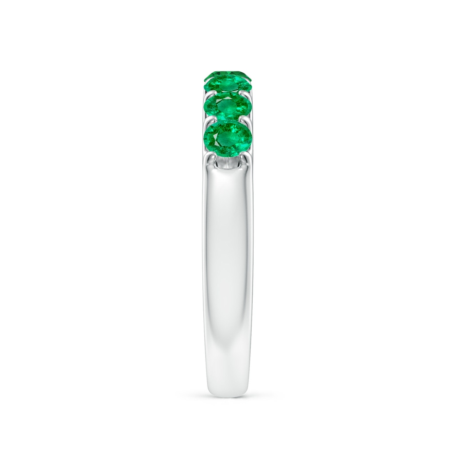 3.1mm AAA Shared Prong Set Half Eternity Emerald Wedding Band in White Gold side 299