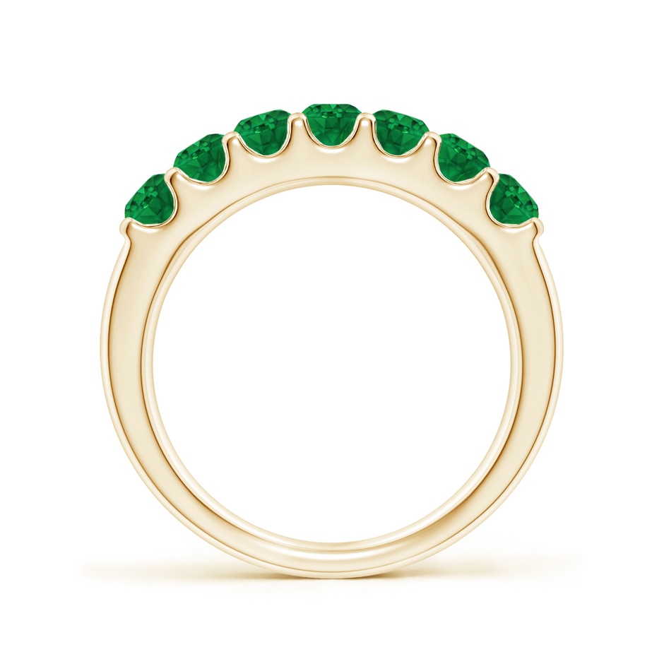 3.1mm AAA Shared Prong Set Half Eternity Emerald Wedding Band in Yellow Gold side 199