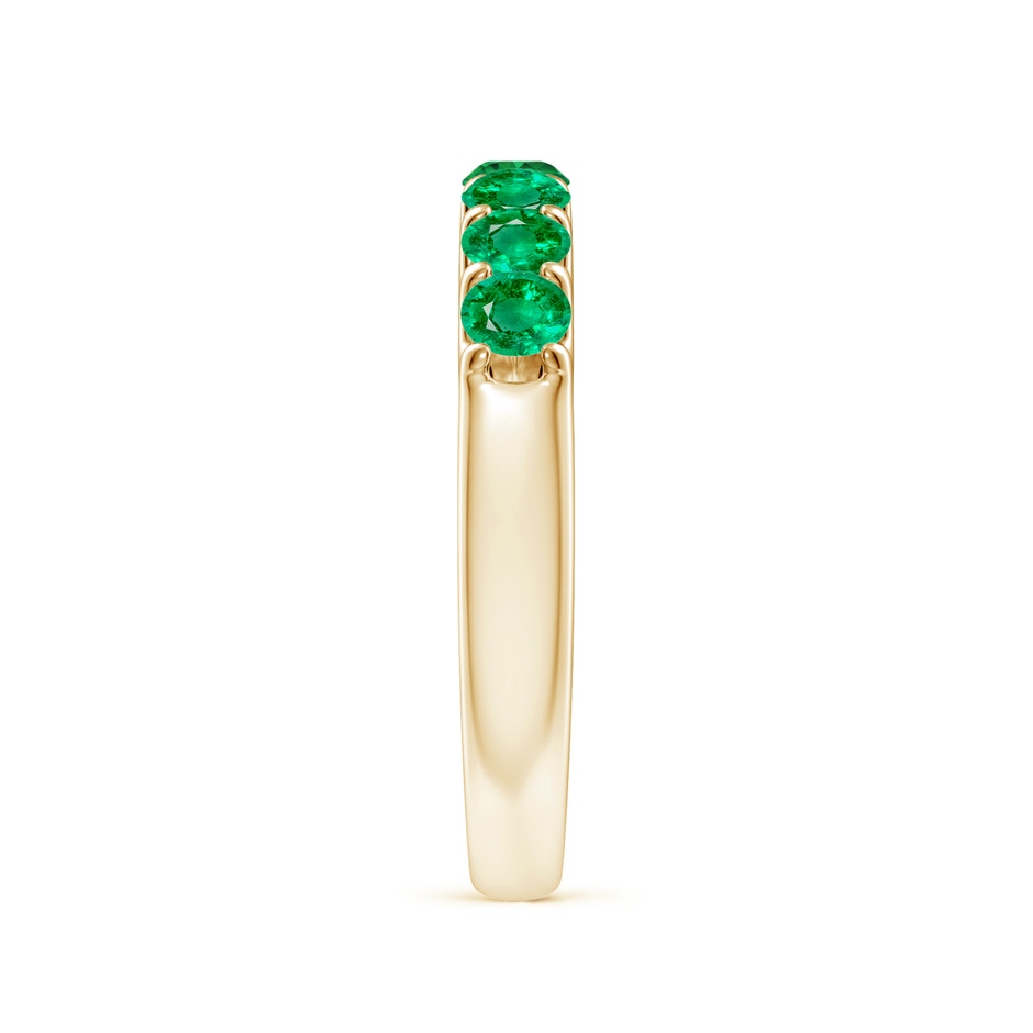3.1mm AAA Shared Prong Set Half Eternity Emerald Wedding Band in Yellow Gold side 299