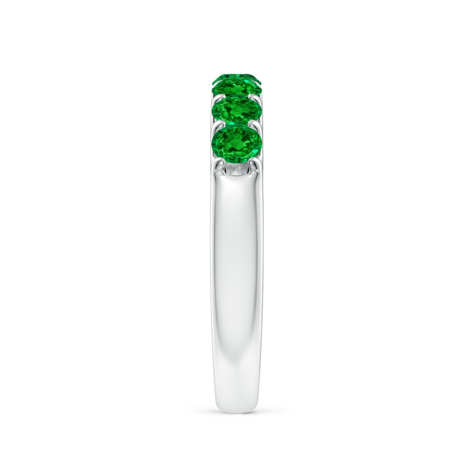 3.1mm AAAA Shared Prong Set Half Eternity Emerald Wedding Band in P950 Platinum side 299