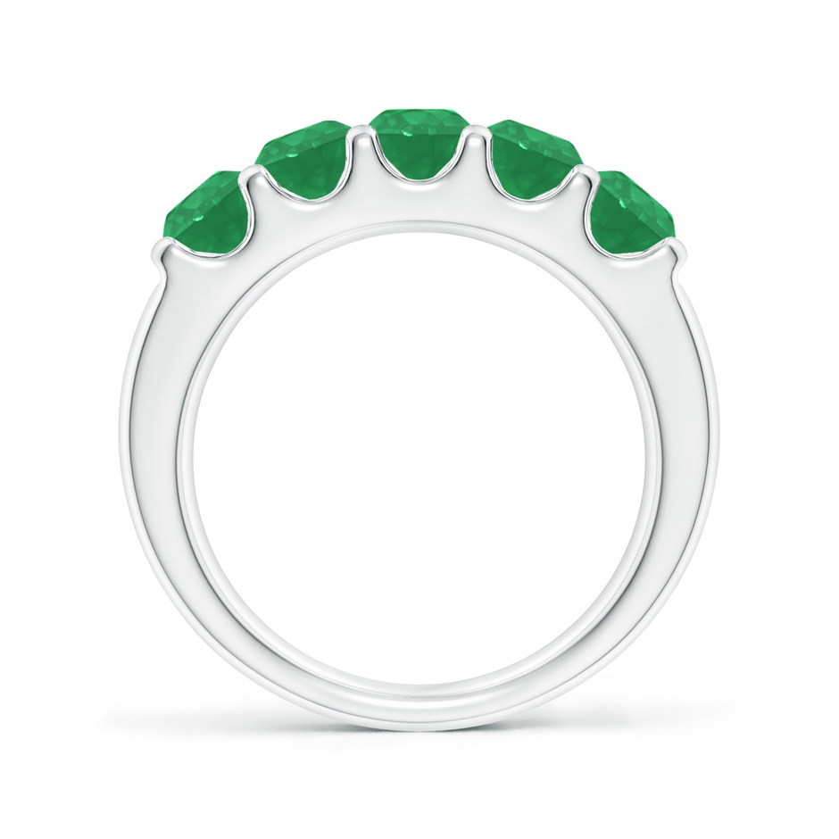 4.2mm A Shared Prong Set Half Eternity Emerald Wedding Band in White Gold side 199