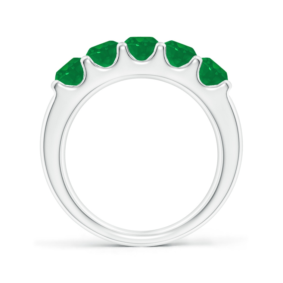 4.2mm AA Shared Prong Set Half Eternity Emerald Wedding Band in White Gold side 199