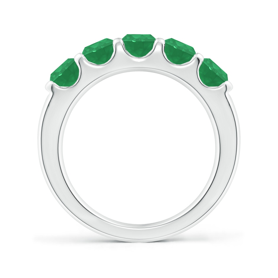 4.5mm A Shared Prong Set Half Eternity Emerald Wedding Band in White Gold side 199