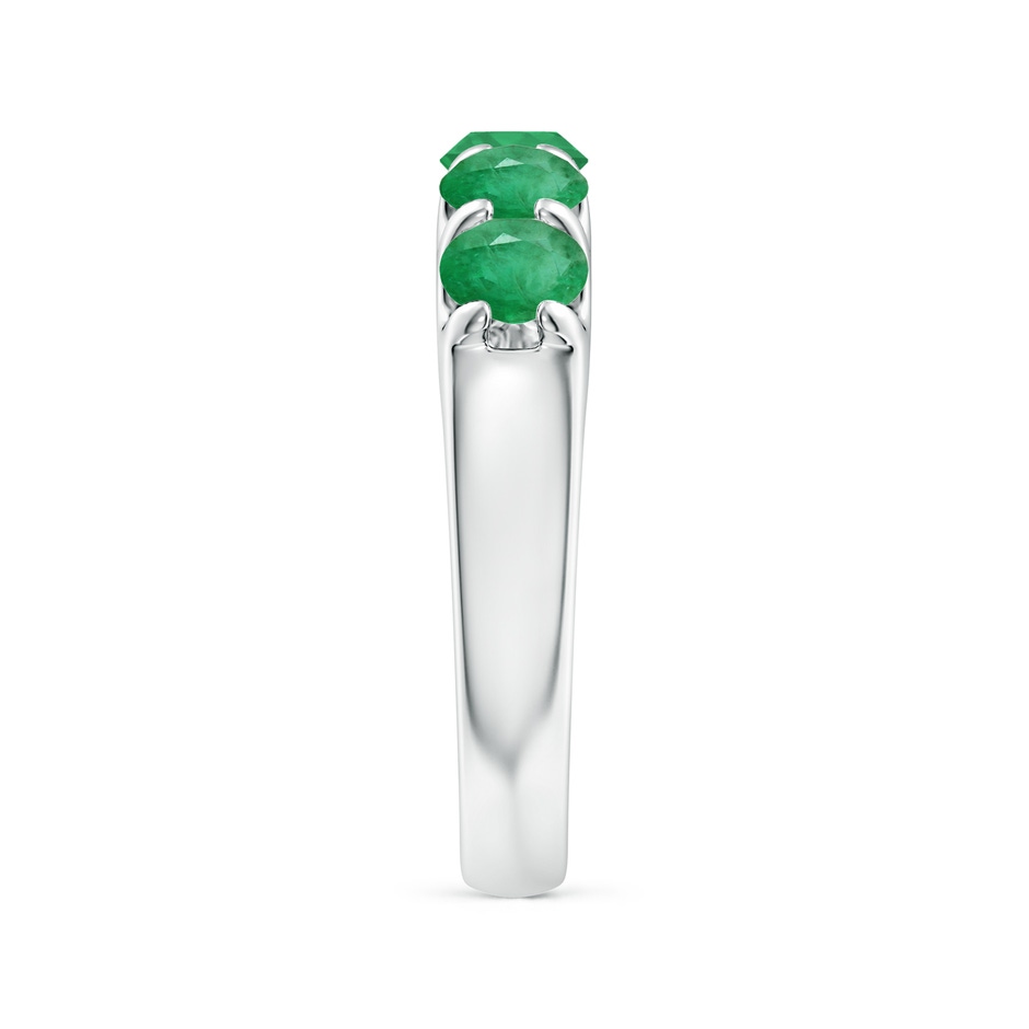 4.5mm A Shared Prong Set Half Eternity Emerald Wedding Band in White Gold side 299
