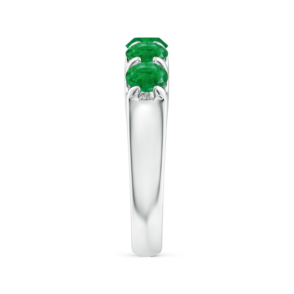 4.5mm AA Shared Prong Set Half Eternity Emerald Wedding Band in White Gold side 299