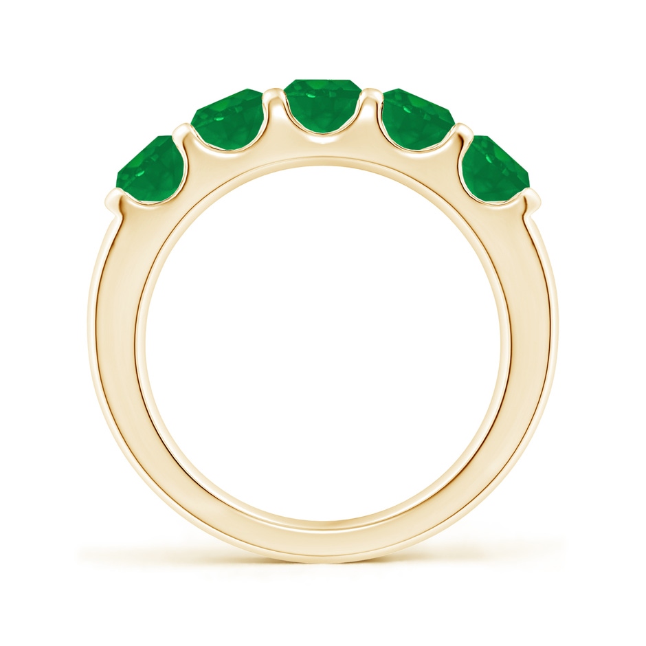 4.5mm AA Shared Prong Set Half Eternity Emerald Wedding Band in Yellow Gold side 199