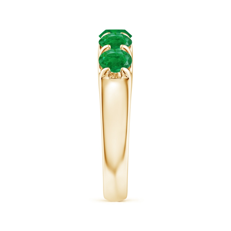 4.5mm AA Shared Prong Set Half Eternity Emerald Wedding Band in Yellow Gold side 299