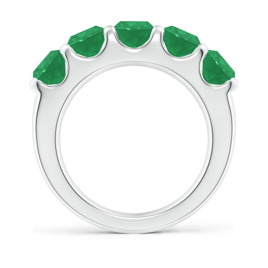 5.5mm A Shared Prong Set Half Eternity Emerald Wedding Band in White Gold side 199