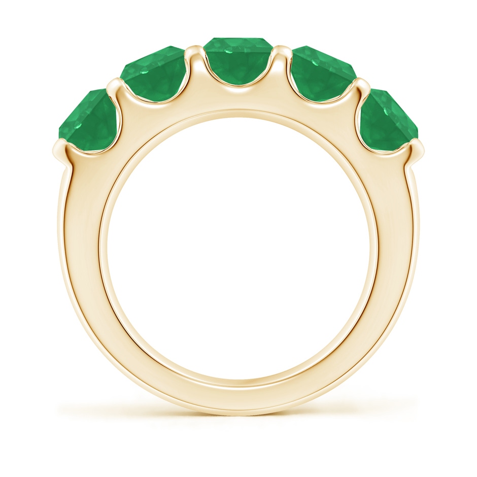 5.5mm A Shared Prong Set Half Eternity Emerald Wedding Band in Yellow Gold side 199