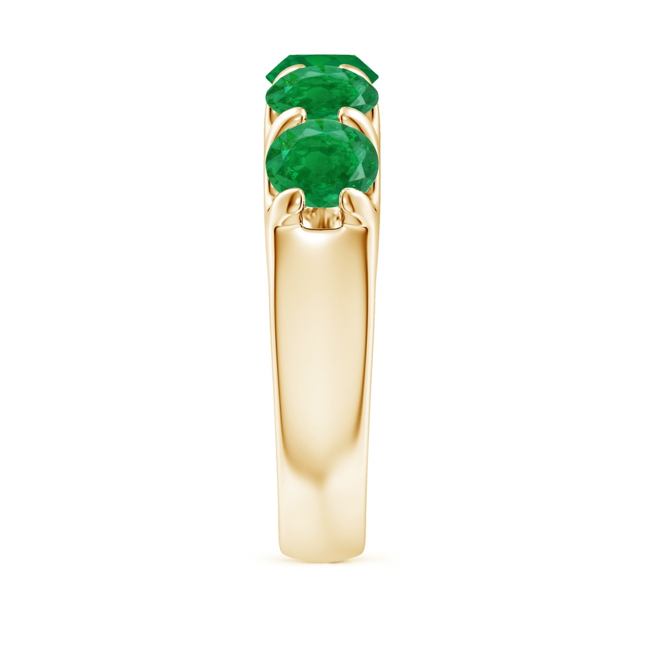 5.5mm AA Shared Prong Set Half Eternity Emerald Wedding Band in Yellow Gold side 299